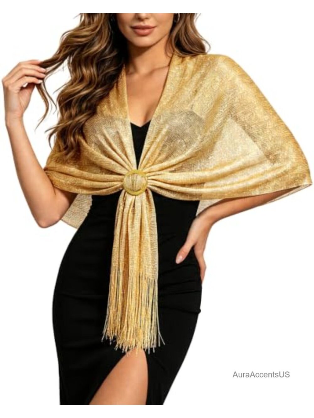 Sparkling Shawl Wrap for Evening Dresses with Free Buckle